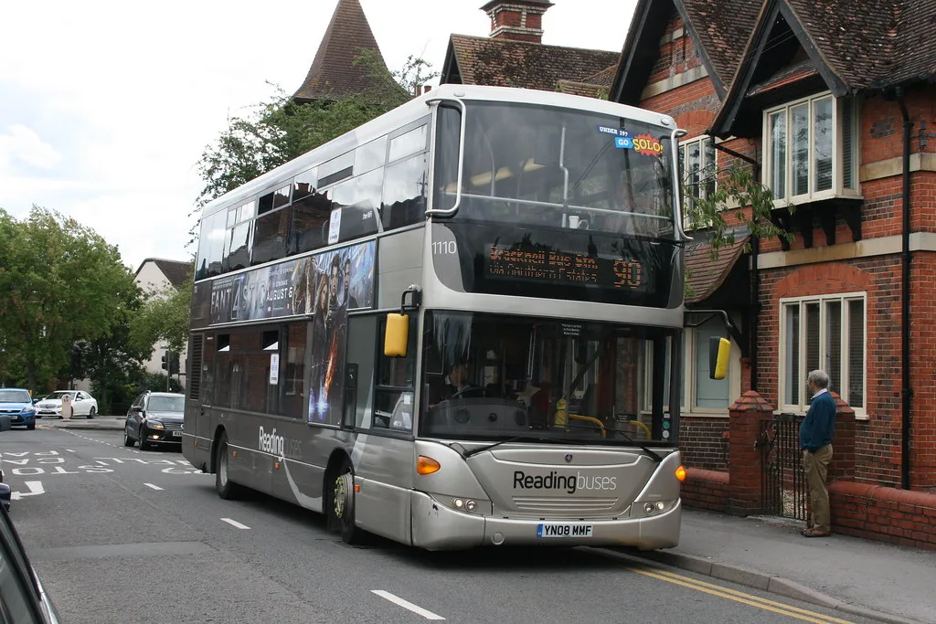 A Reading Buses double-decker on route 90 in Wokingham